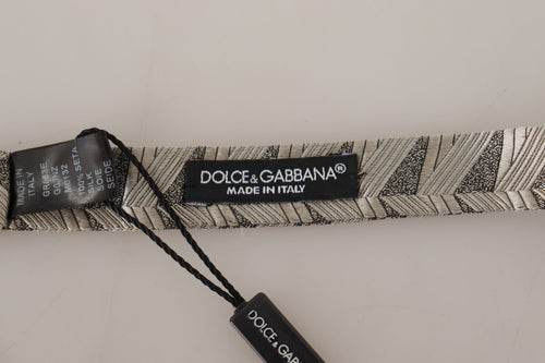 Dolce & Gabbana Gray 100% Silk Adjustable Neck Papillon Bow Tie - ClickThatClicks 