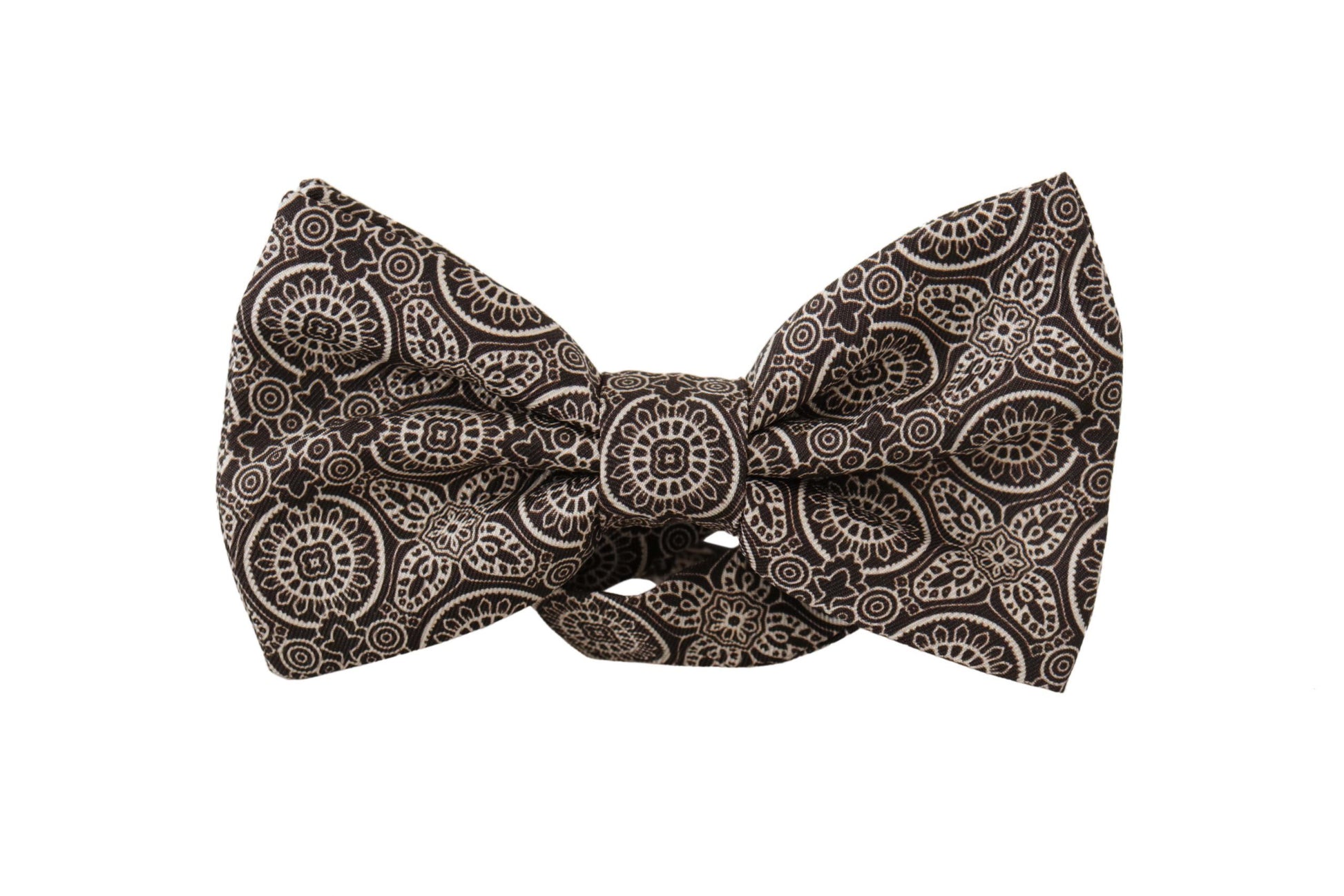 Dolce & Gabbana Black white 100% Silk Adjustable Neck Papillon Tie - ClickThatClicks 
