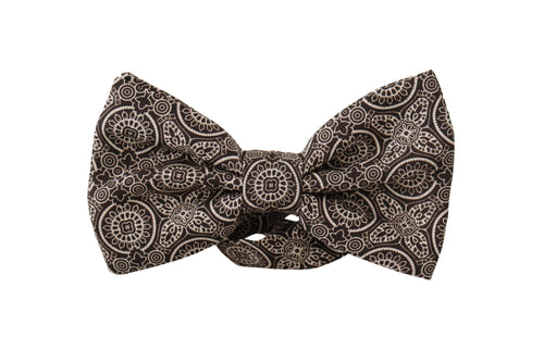Dolce & Gabbana Black white 100% Silk Adjustable Neck Papillon Tie - ClickThatClicks 