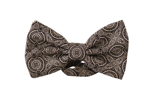 Dolce & Gabbana Black white 100% Silk Adjustable Neck Papillon Tie - ClickThatClicks 