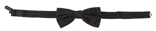 Dolce & Gabbana Gray Polka Dot 100% Silk Neck Papillon Tie - ClickThatClicks 