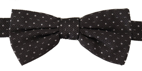 Dolce & Gabbana Gray Polka Dot 100% Silk Neck Papillon Tie - ClickThatClicks 