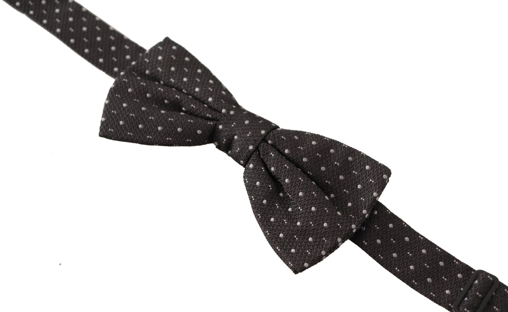 Dolce & Gabbana Gray Polka Dot 100% Silk Neck Papillon Tie - ClickThatClicks 