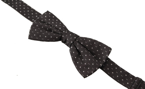 Dolce & Gabbana Gray Polka Dot 100% Silk Neck Papillon Tie - ClickThatClicks 