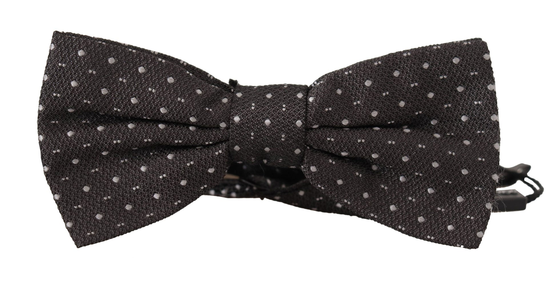Dolce & Gabbana Gray Polka Dot 100% Silk Neck Papillon Tie - ClickThatClicks 