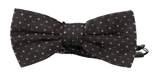 Dolce & Gabbana Gray Polka Dot 100% Silk Neck Papillon Tie - ClickThatClicks 