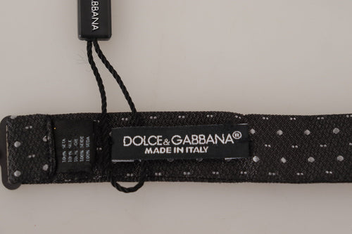 Dolce & Gabbana Gray Polka Dot 100% Silk Neck Papillon Tie - ClickThatClicks 