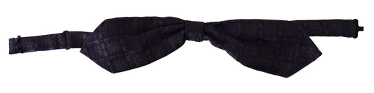Dolce & Gabbana Blue Geometric Silk Adjustable Neck Papillon Tie - ClickThatClicks 