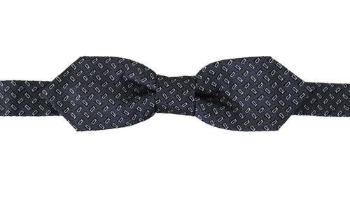 Dolce & Gabbana Blue Gray Polka Dot 100% Silk Neck Papillon Tie - ClickThatClicks 