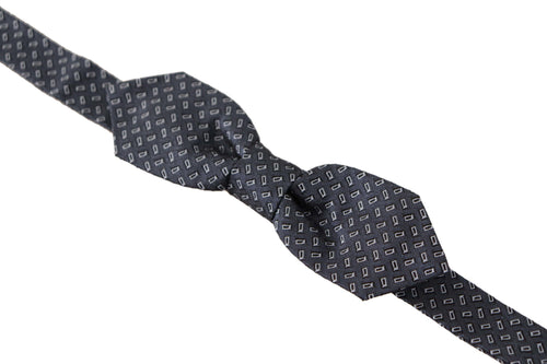 Dolce & Gabbana Blue Gray Polka Dot 100% Silk Neck Papillon Tie - ClickThatClicks 