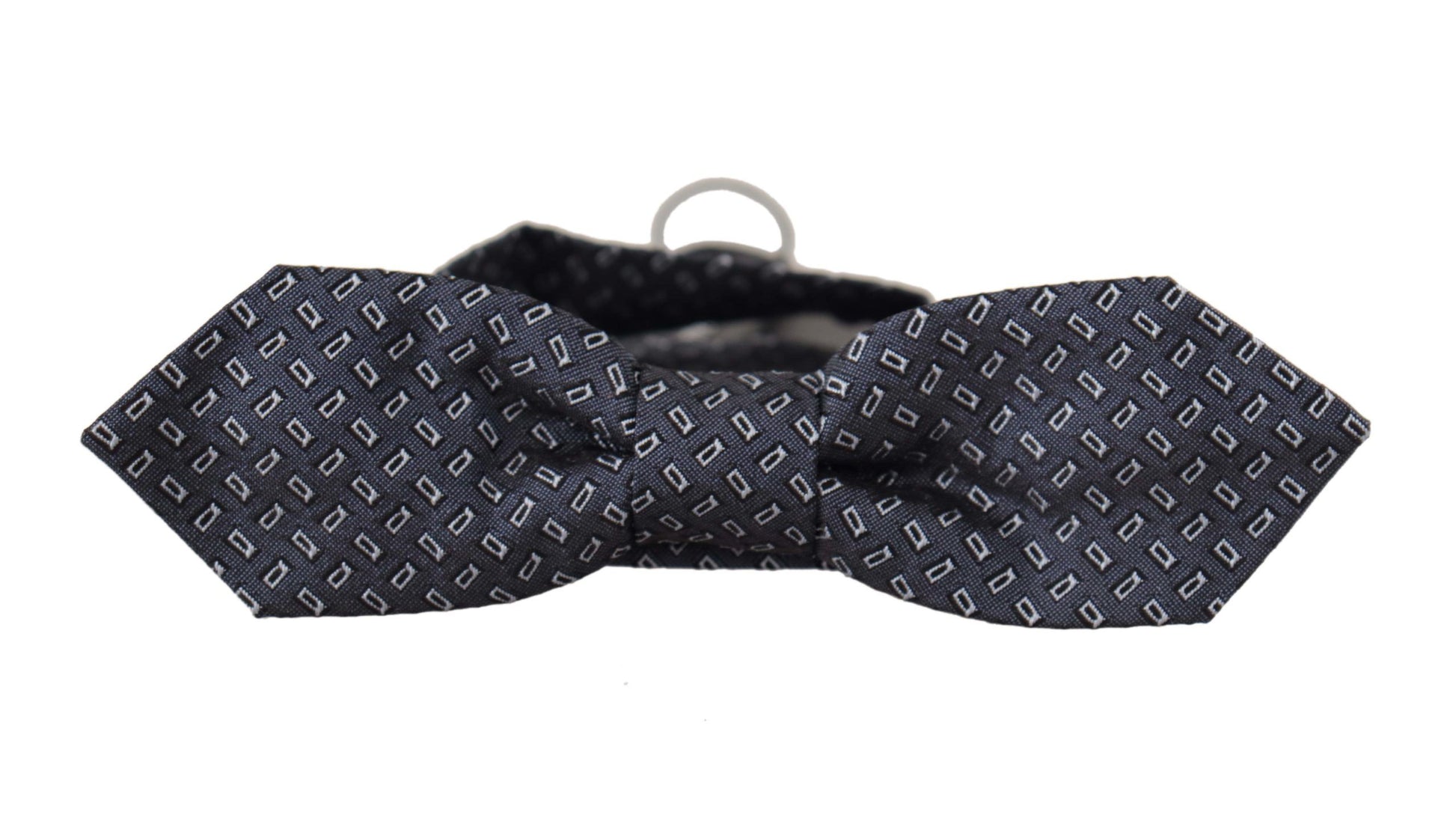 Dolce & Gabbana Blue Gray Polka Dot 100% Silk Neck Papillon Tie - ClickThatClicks 