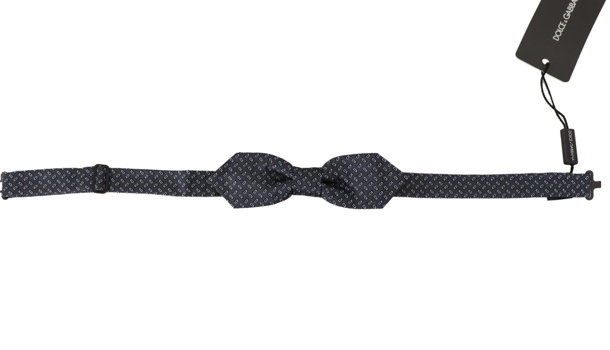 Dolce & Gabbana Blue Gray Polka Dot 100% Silk Neck Papillon Tie - ClickThatClicks 