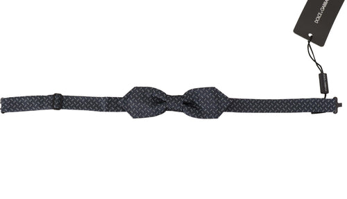 Dolce & Gabbana Blue Gray Polka Dot 100% Silk Neck Papillon Tie - ClickThatClicks 
