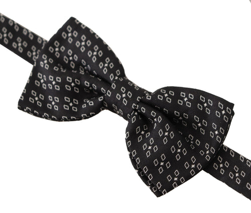 Dolce & Gabbana Black White Polka Dot 100% Silk Neck Papillon Tie - ClickThatClicks 