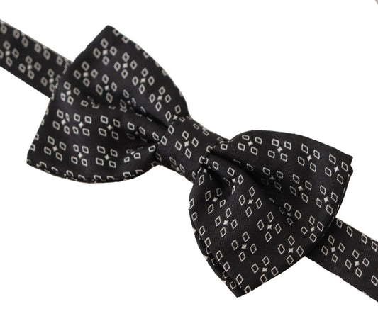 Dolce & Gabbana Black White Polka Dot 100% Silk Neck Papillon Tie - ClickThatClicks 