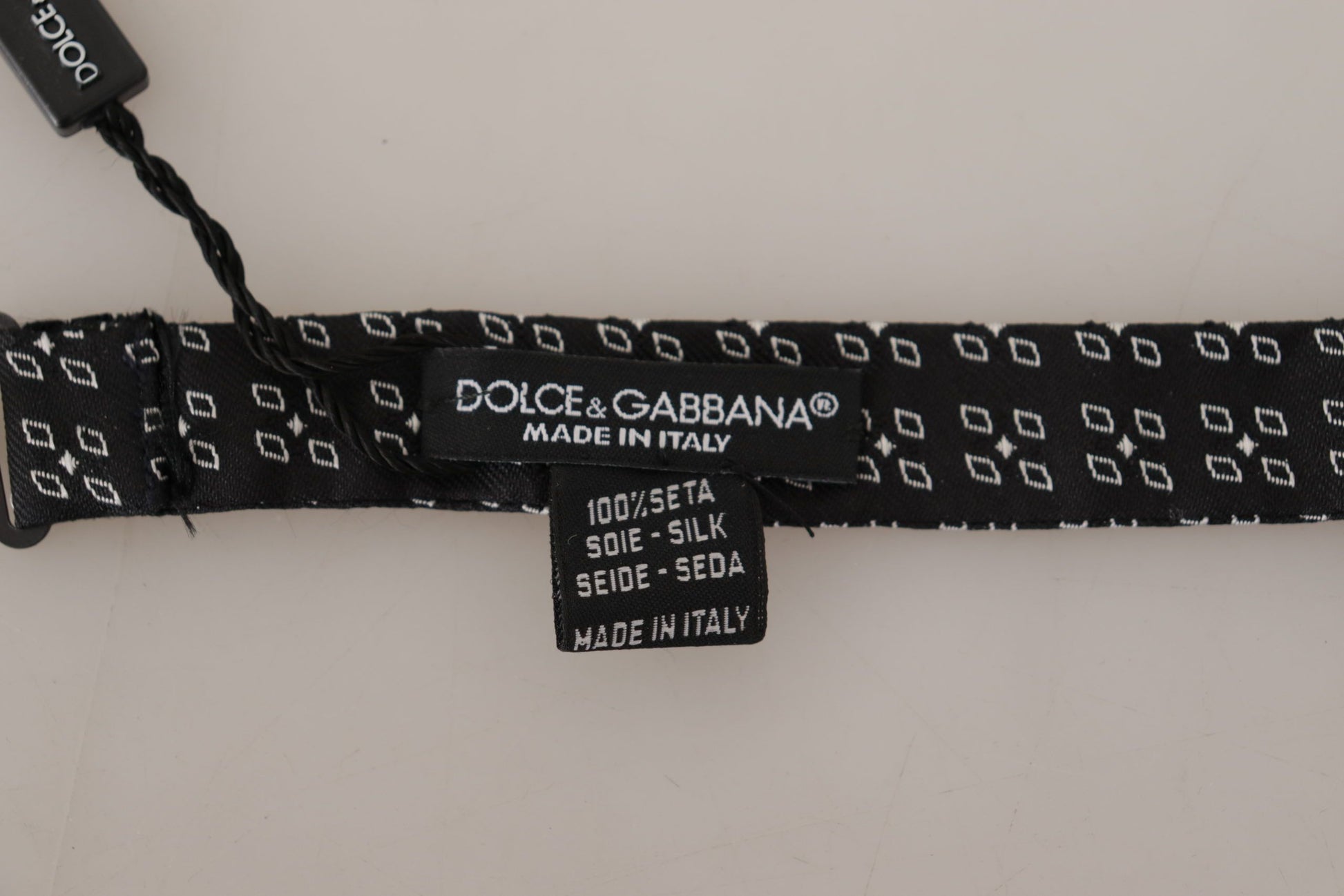 Dolce & Gabbana Black White Polka Dot 100% Silk Neck Papillon Tie - ClickThatClicks 