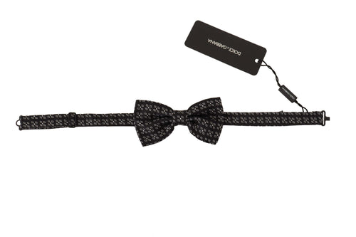 Dolce & Gabbana Black White Polka Dot 100% Silk Neck Papillon Tie - ClickThatClicks 