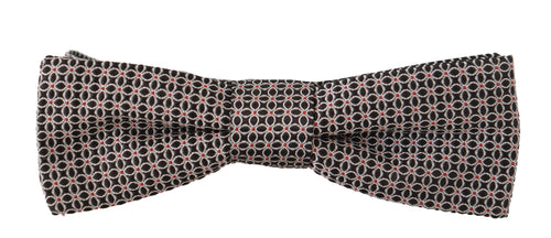 Dolce & Gabbana Black White Flower Pattern Silk Neck Papillon Tie - ClickThatClicks 