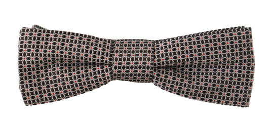 Dolce & Gabbana Black White Flower Pattern Silk Neck Papillon Tie - ClickThatClicks 
