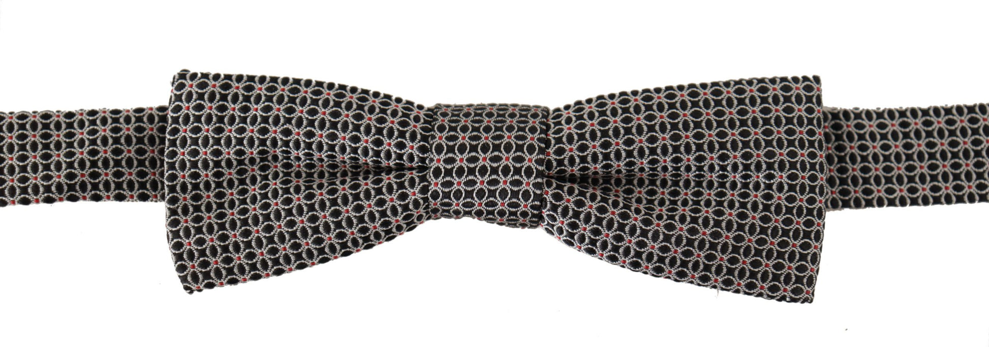 Dolce & Gabbana Black White Flower Pattern Silk Neck Papillon Tie - ClickThatClicks 