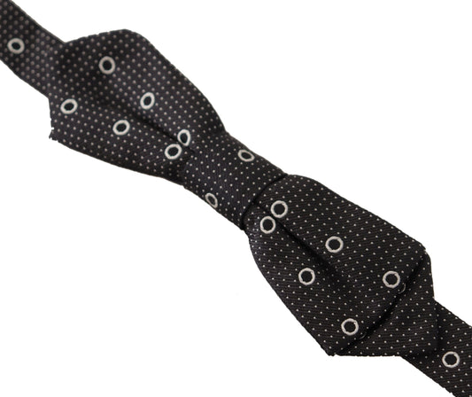 Dolce & Gabbana Black White Polka Dot 100% Silk Neck Papillon Tie - ClickThatClicks 