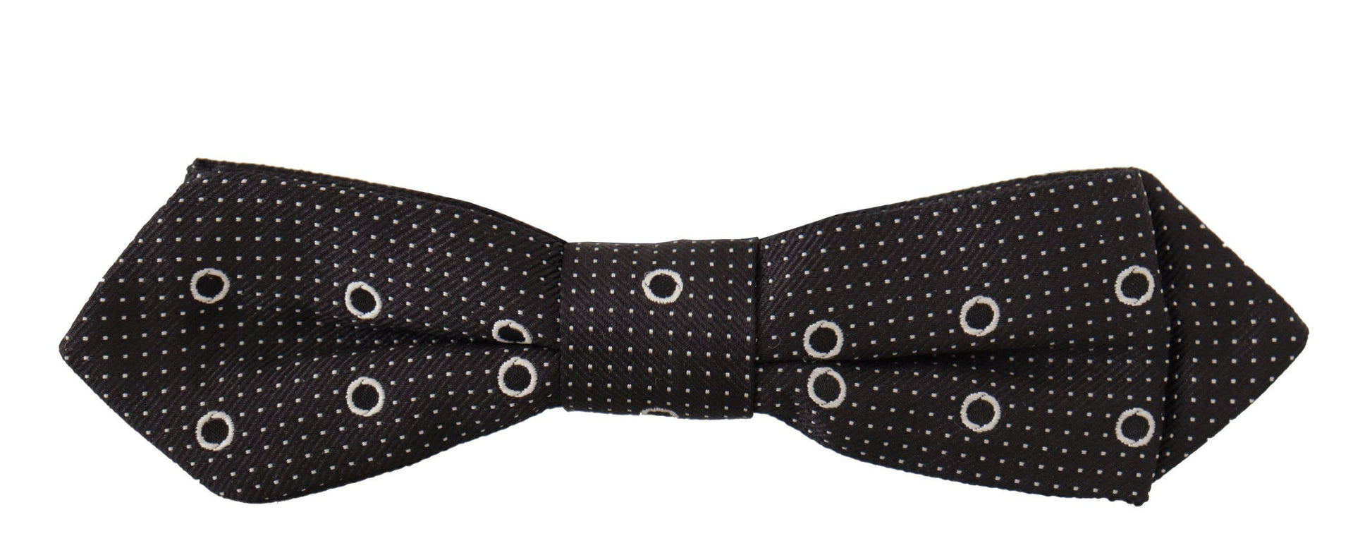 Dolce & Gabbana Black White Polka Dot 100% Silk Neck Papillon Tie - ClickThatClicks 