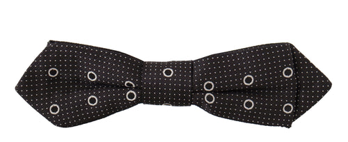 Dolce & Gabbana Black White Polka Dot 100% Silk Neck Papillon Tie - ClickThatClicks 