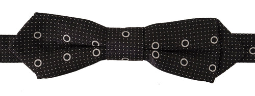 Dolce & Gabbana Black White Polka Dot 100% Silk Neck Papillon Tie - ClickThatClicks 