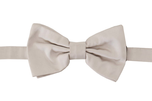 Dolce & Gabbana Gray 100% Silk Adjustable Neck Papillon Tie - ClickThatClicks 