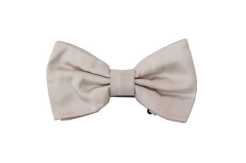 Dolce & Gabbana Gray 100% Silk Adjustable Neck Papillon Tie - ClickThatClicks 