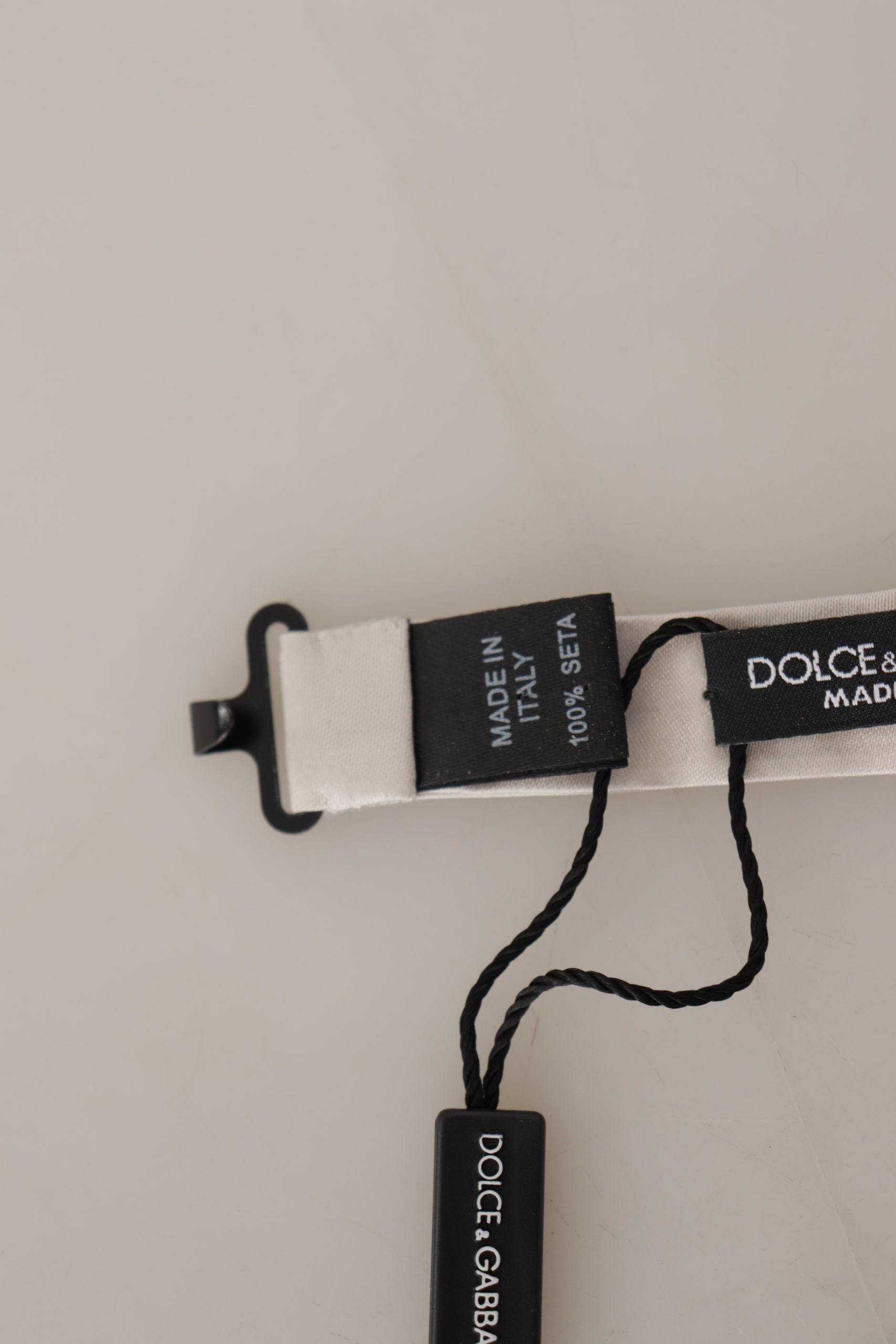 Dolce & Gabbana Gray 100% Silk Adjustable Neck Papillon Tie - ClickThatClicks 