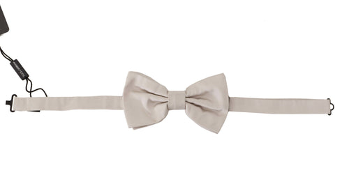 Dolce & Gabbana Gray 100% Silk Adjustable Neck Papillon Tie - ClickThatClicks 
