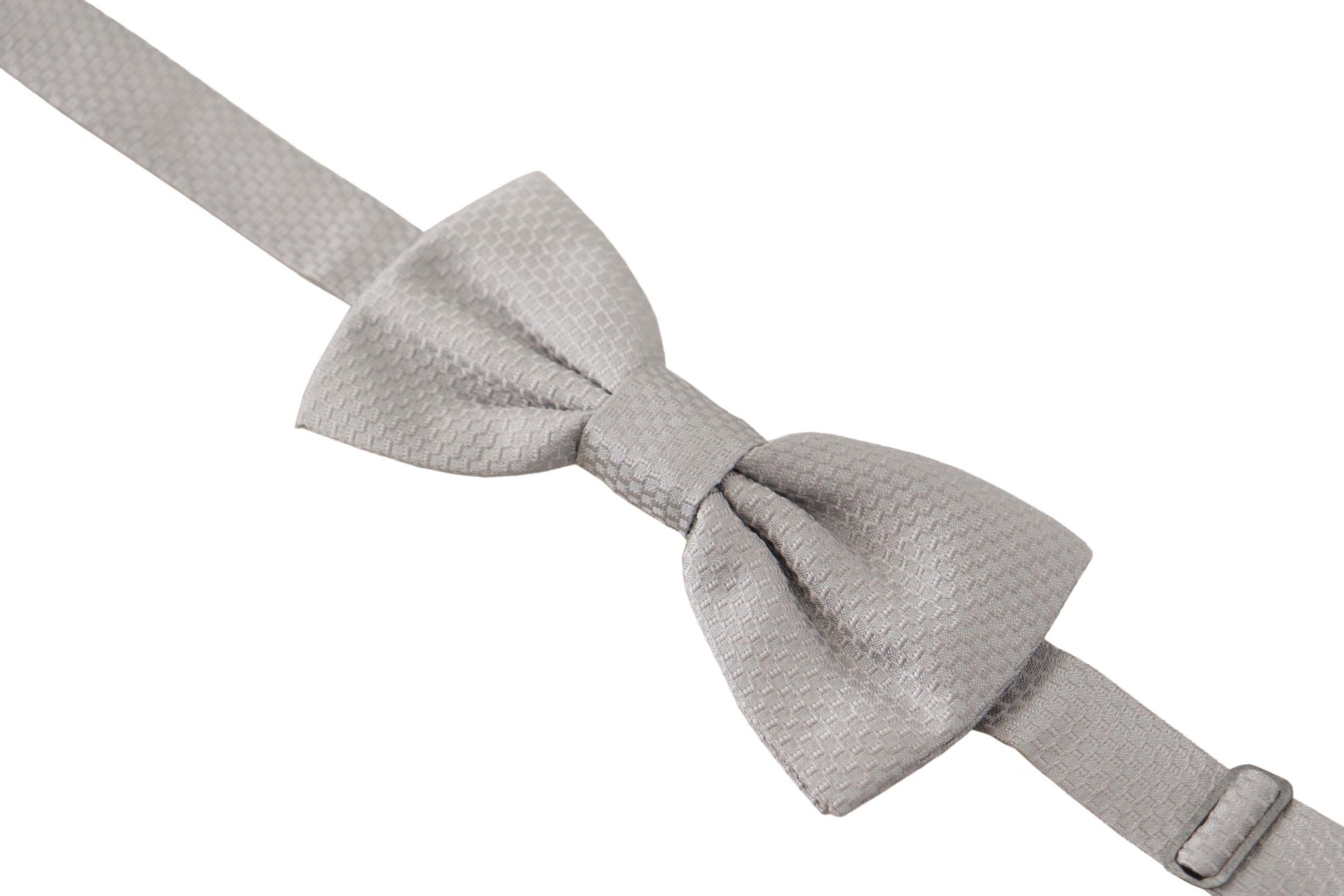 Dolce & Gabbana Gray 100% Silk Adjustable Neck Papillon Tie - ClickThatClicks 