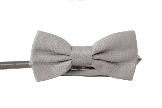 Dolce & Gabbana Gray 100% Silk Adjustable Neck Papillon Tie - ClickThatClicks 