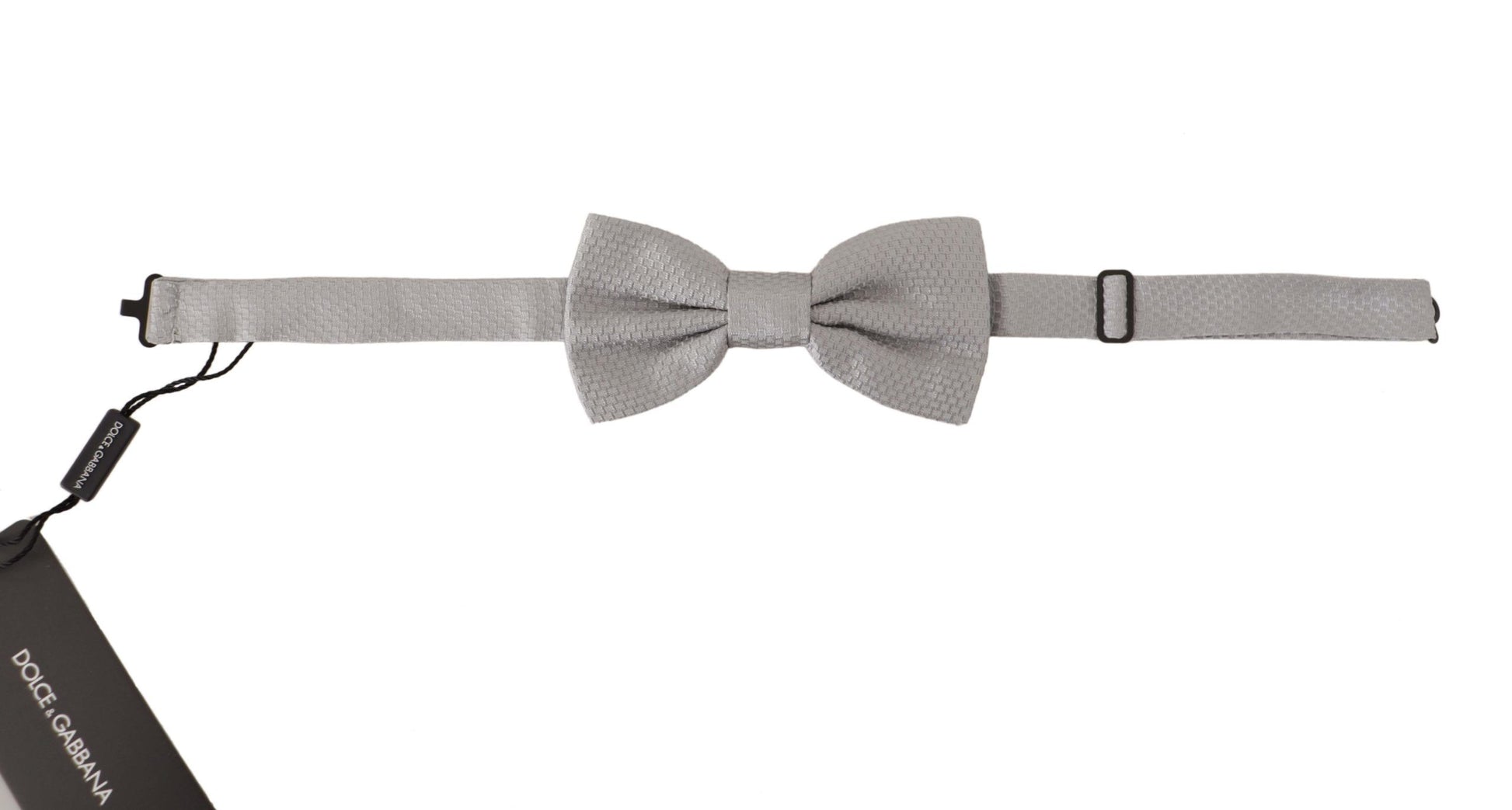 Dolce & Gabbana Gray 100% Silk Adjustable Neck Papillon Tie - ClickThatClicks 