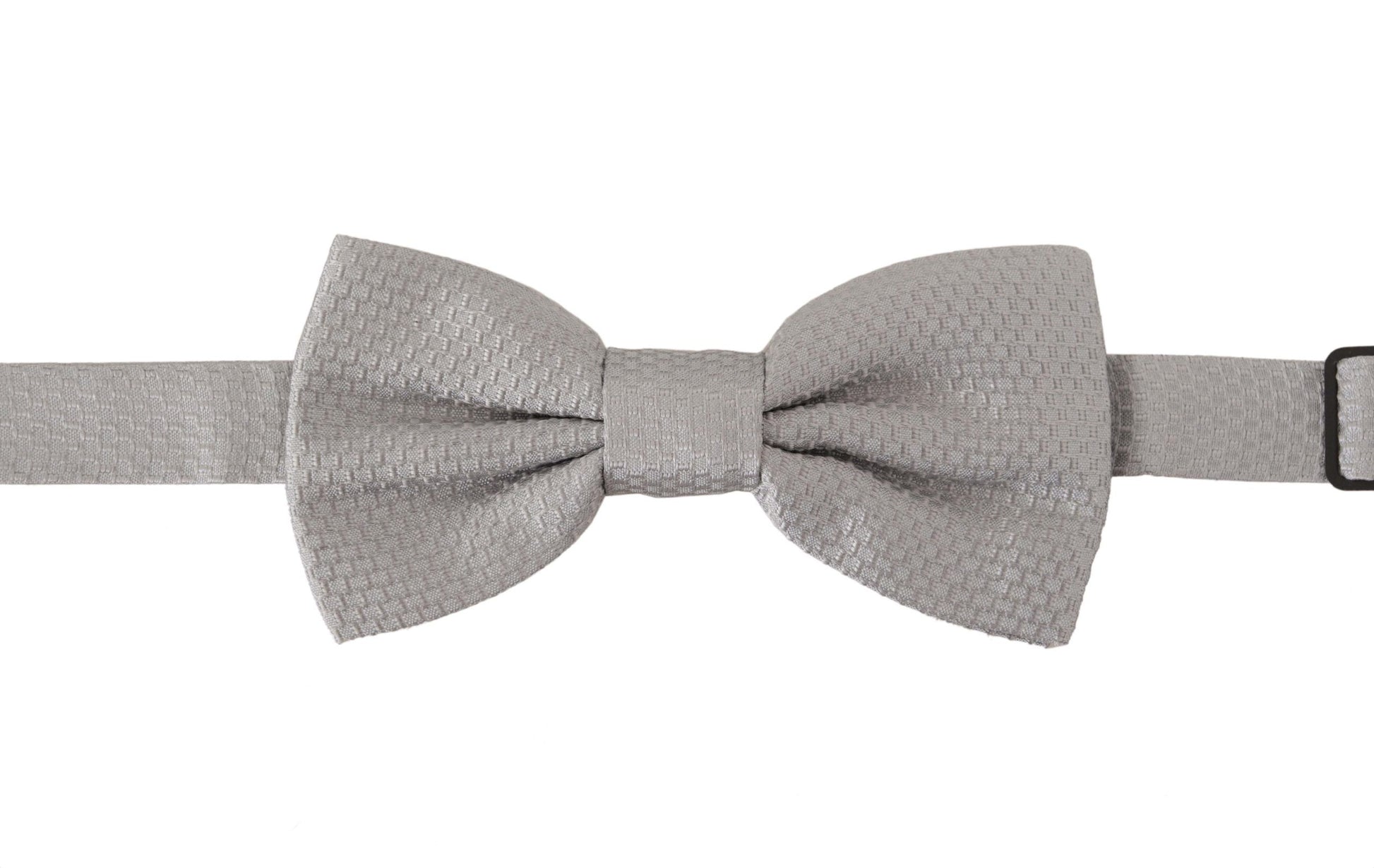 Dolce & Gabbana Gray 100% Silk Adjustable Neck Papillon Tie - ClickThatClicks 