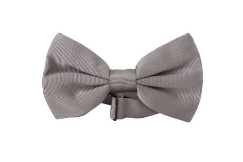 Dolce & Gabbana Gray 100% Silk Adjustable Neck Papillon Tie - ClickThatClicks 