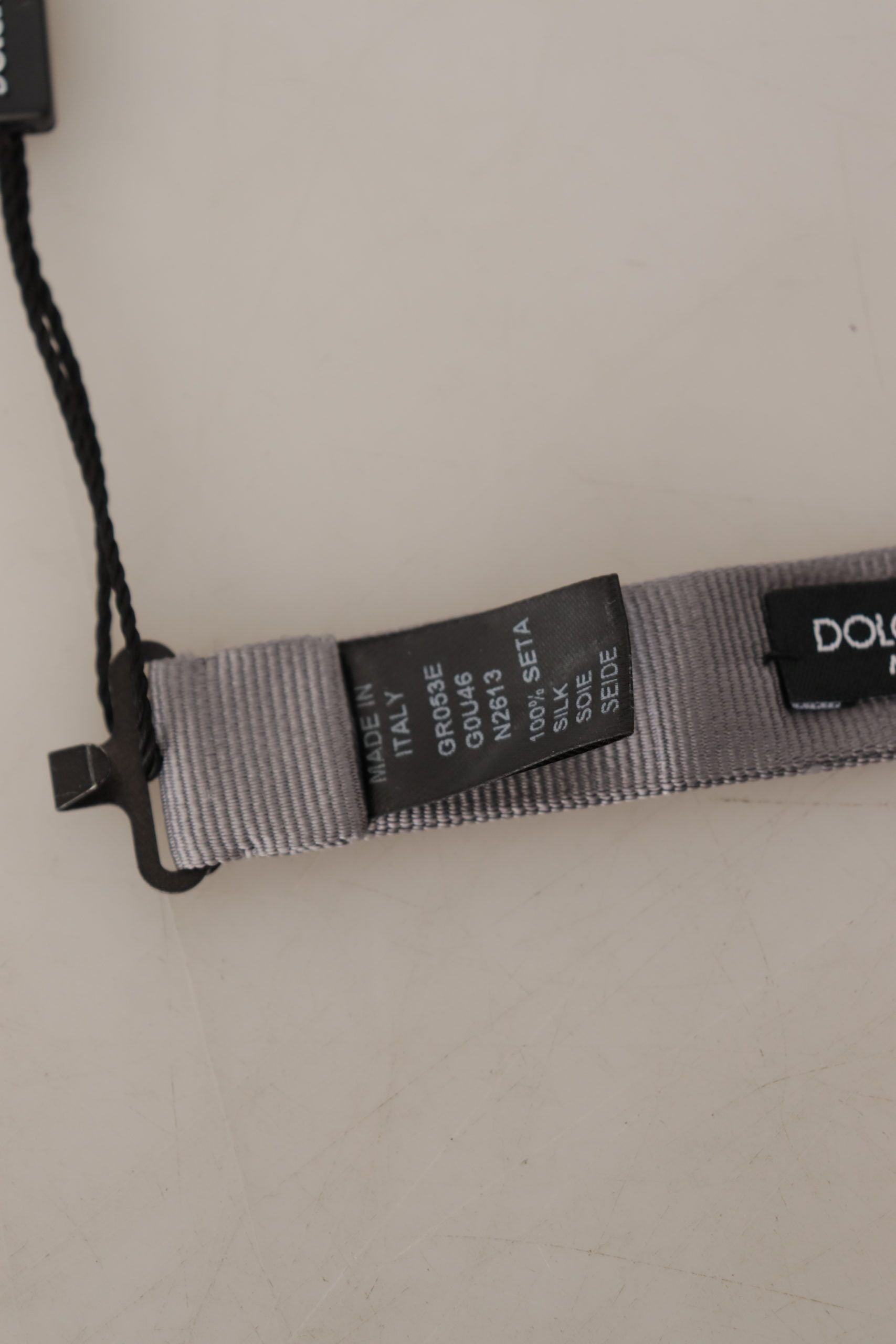 Dolce & Gabbana Gray 100% Silk Adjustable Neck Papillon Tie - ClickThatClicks 