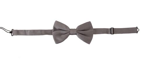 Dolce & Gabbana Gray 100% Silk Adjustable Neck Papillon Tie - ClickThatClicks 