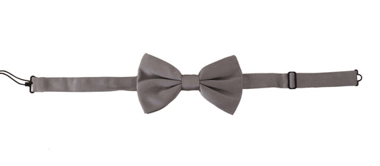 Dolce & Gabbana Gray 100% Silk Adjustable Neck Papillon Tie - ClickThatClicks 