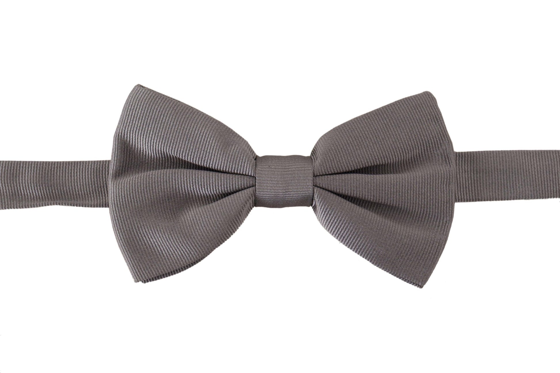 Dolce & Gabbana Gray 100% Silk Adjustable Neck Papillon Tie - ClickThatClicks 
