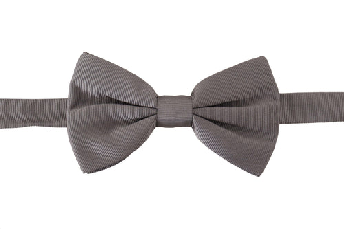 Dolce & Gabbana Gray 100% Silk Adjustable Neck Papillon Tie - ClickThatClicks 