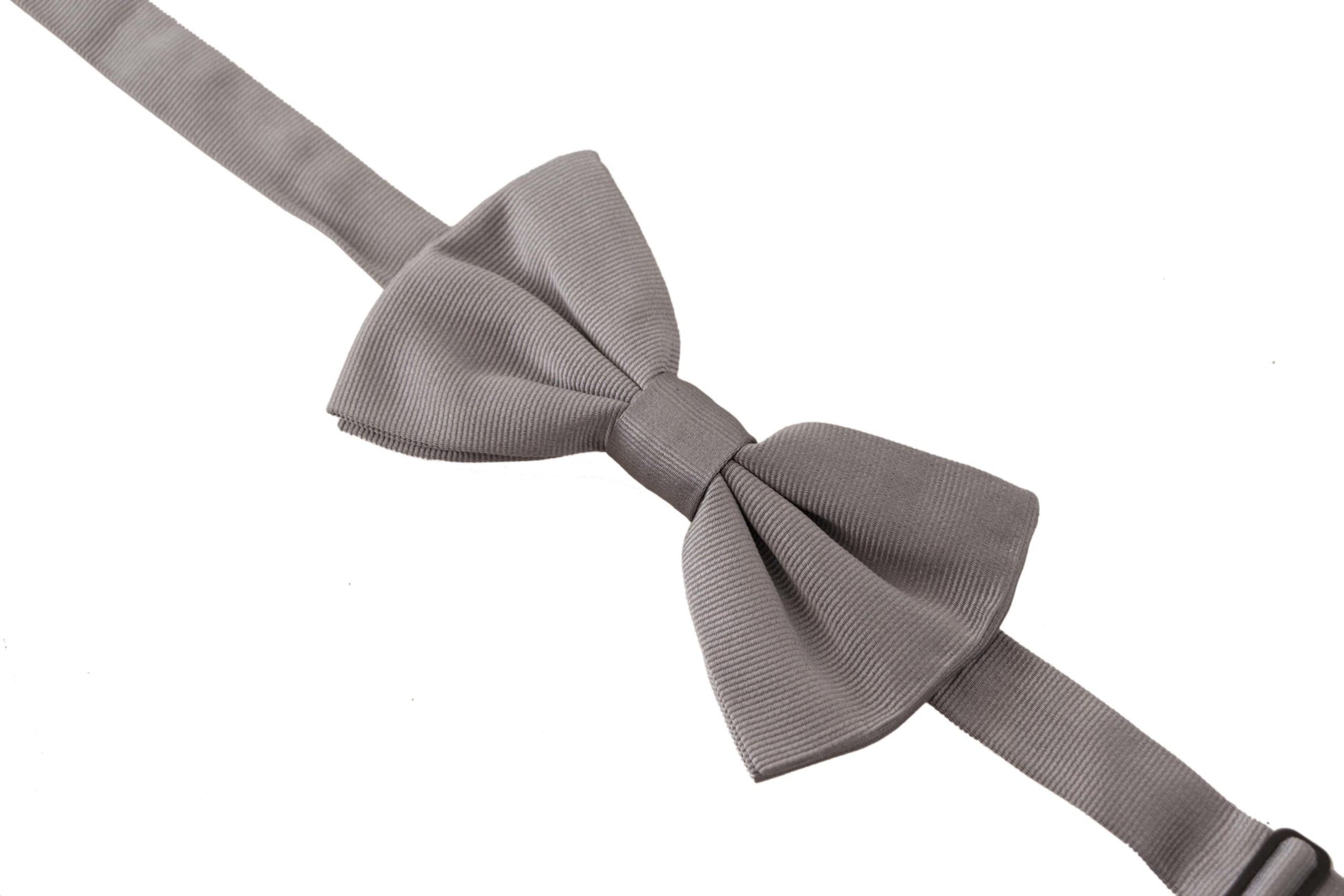 Dolce & Gabbana Gray 100% Silk Adjustable Neck Papillon Tie - ClickThatClicks 