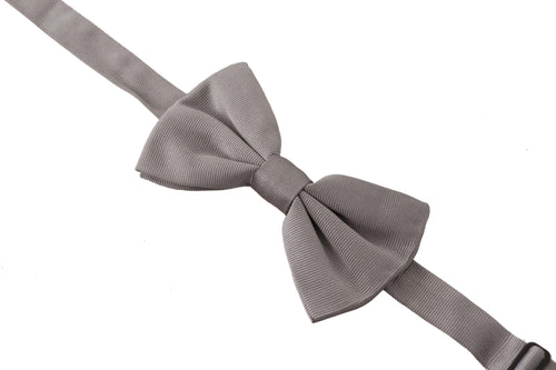 Dolce & Gabbana Gray 100% Silk Adjustable Neck Papillon Tie - ClickThatClicks 
