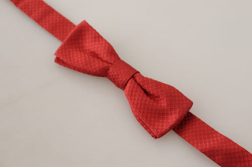 Dolce & Gabbana Red 100% Silk Adjustable Neck Papillon Tie - ClickThatClicks 