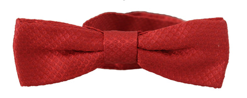 Dolce & Gabbana Red 100% Silk Adjustable Neck Papillon Tie - ClickThatClicks 