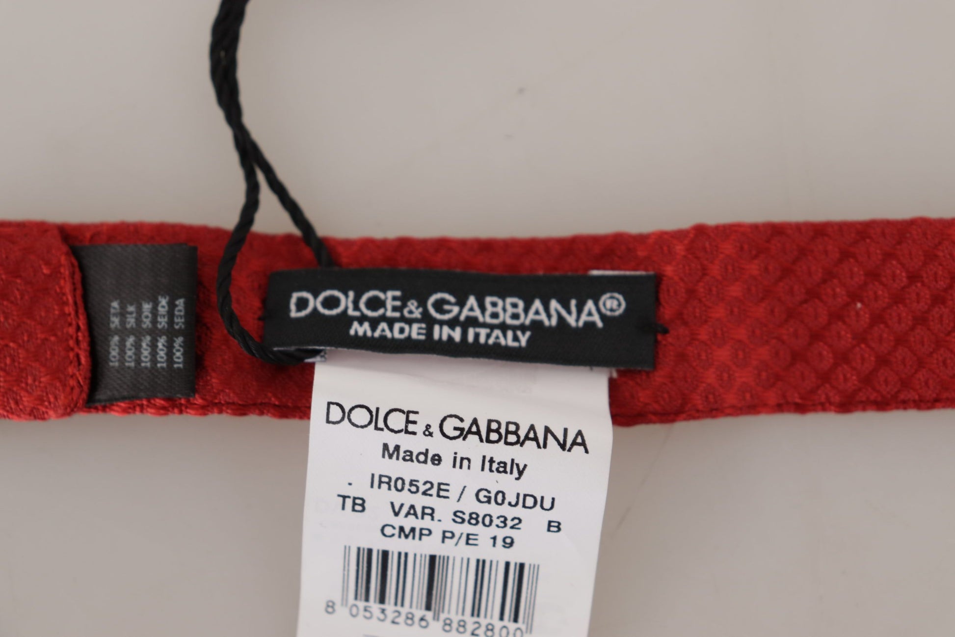 Dolce & Gabbana Red 100% Silk Adjustable Neck Papillon Tie - ClickThatClicks 