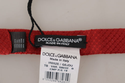 Dolce & Gabbana Red 100% Silk Adjustable Neck Papillon Tie - ClickThatClicks 
