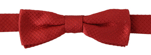 Dolce & Gabbana Red 100% Silk Adjustable Neck Papillon Tie - ClickThatClicks 