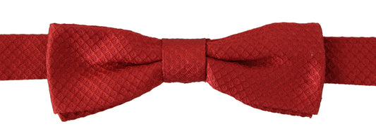 Dolce & Gabbana Red 100% Silk Adjustable Neck Papillon Tie - ClickThatClicks 